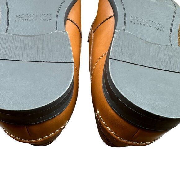 Mens Kenneth Cole New York Cognac Color Slip On Leather Loafers Camo Size 10.5 - Picture 10 of 10
